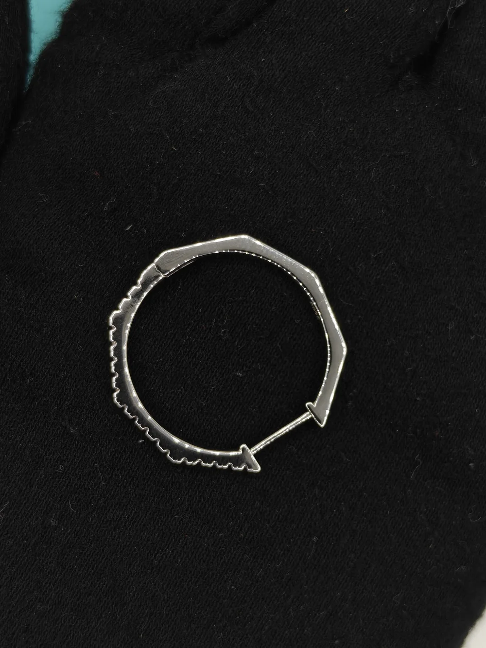 Moissanite Sterling Silver Cubic Zirconia Curved Hoop Earrings